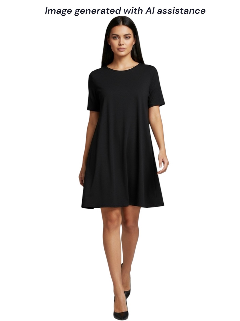 NWT MOLERANI XL black T-shirt swing dress